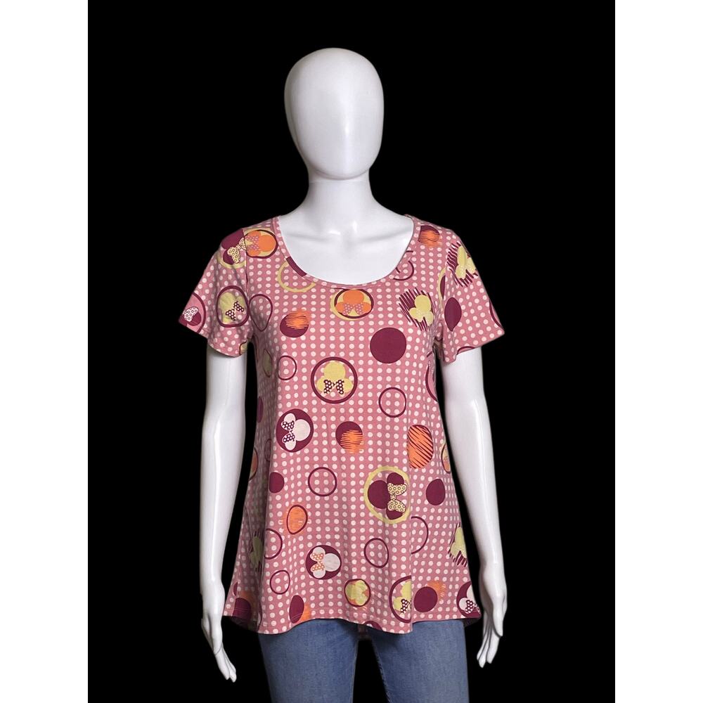 LuLaRoe Disney Minnie Mouse Pink Polka Dot Pattern Classic Women T-Shirt Size S